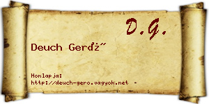 Deuch Gerő névjegykártya